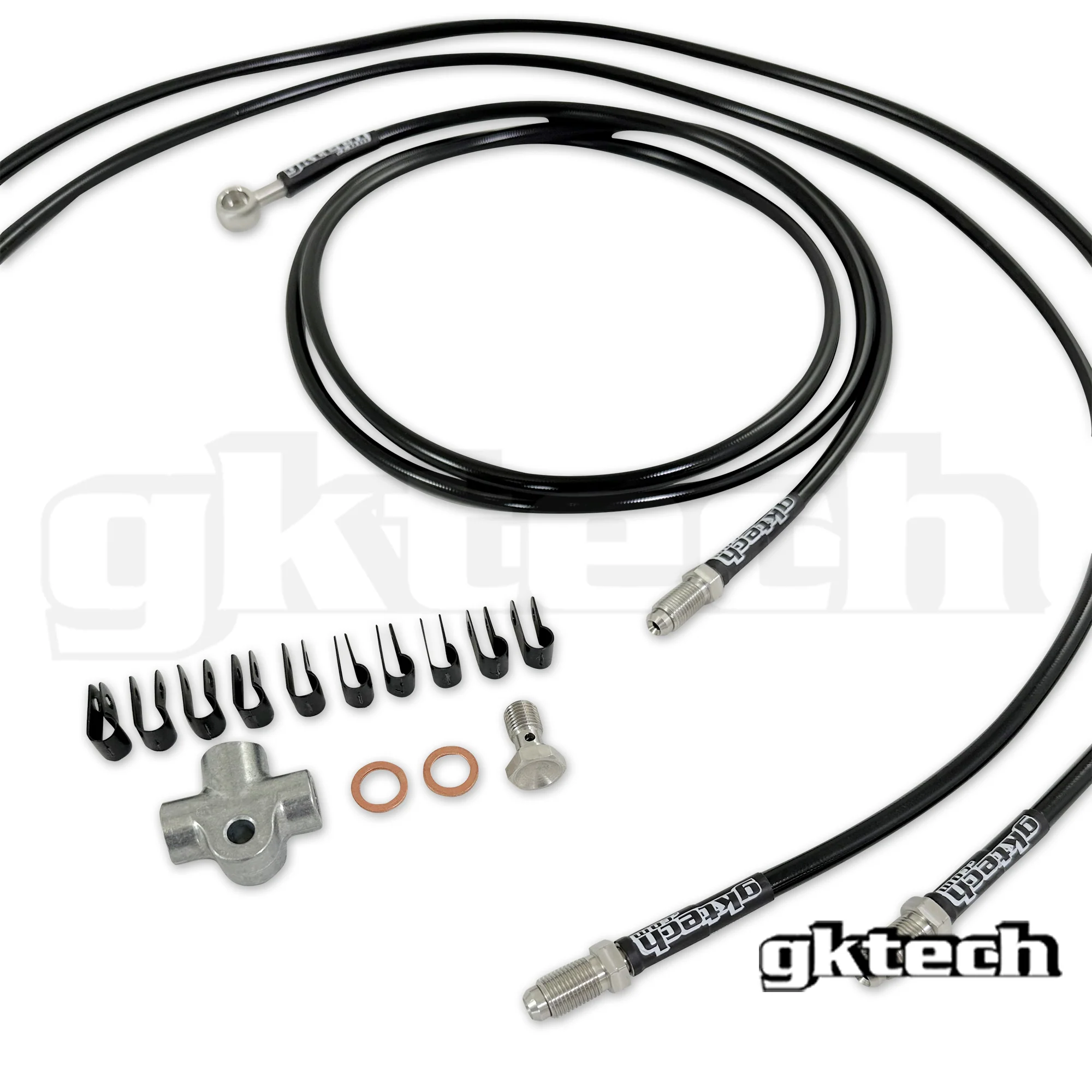 2 pot Nissan stand alone SS braided brake line kit - Image 5