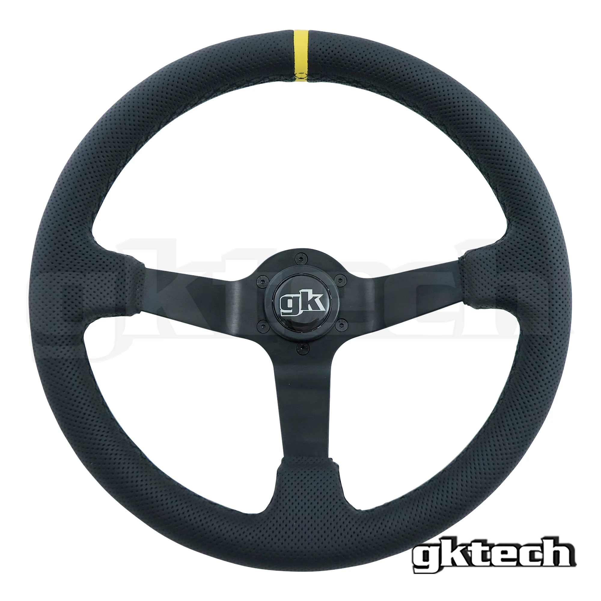 Steering wheel 350mm Deep dished perforated leather - Image 3
