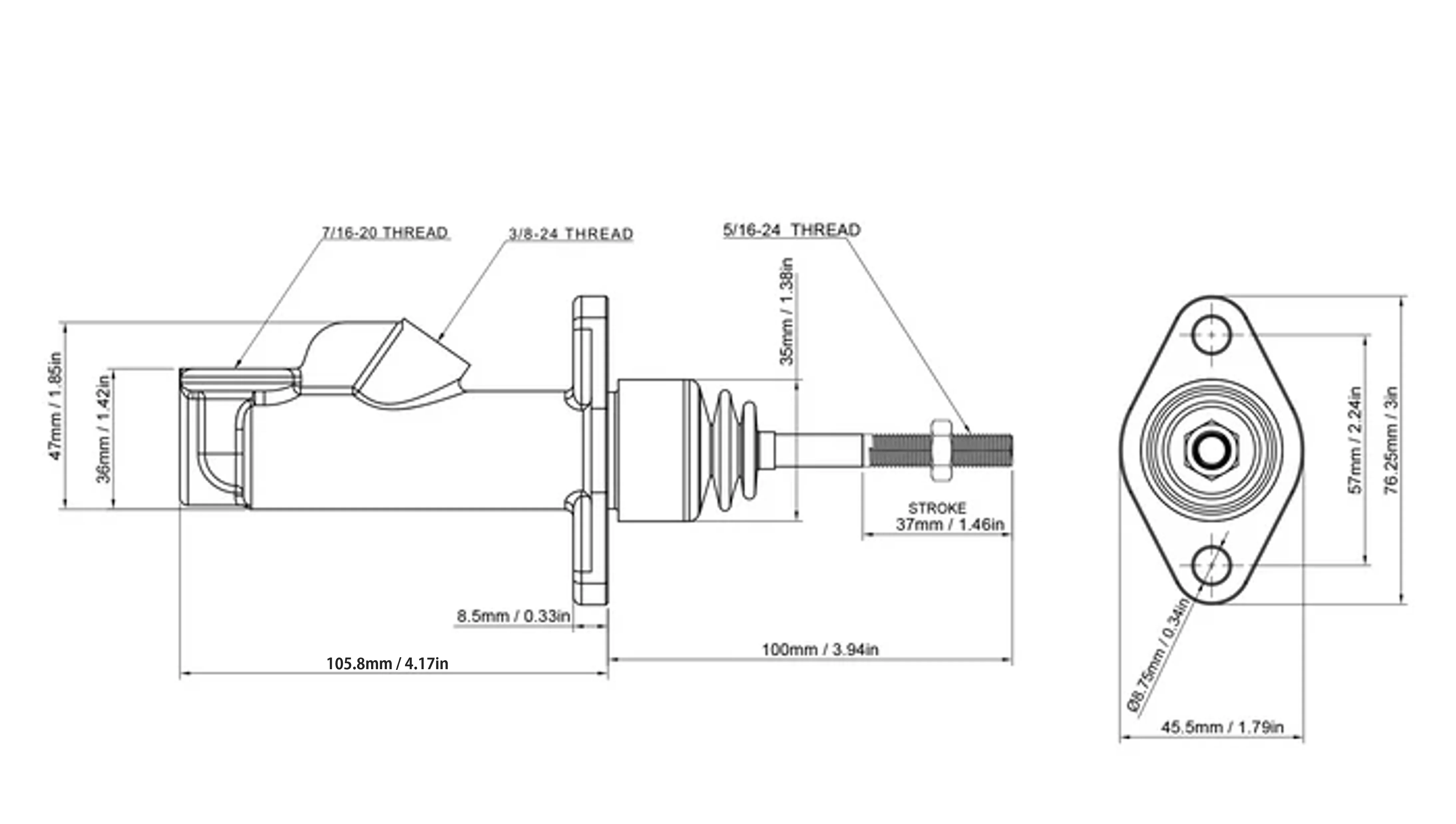 IN-LINE 5/8" master cylinder - Image 3