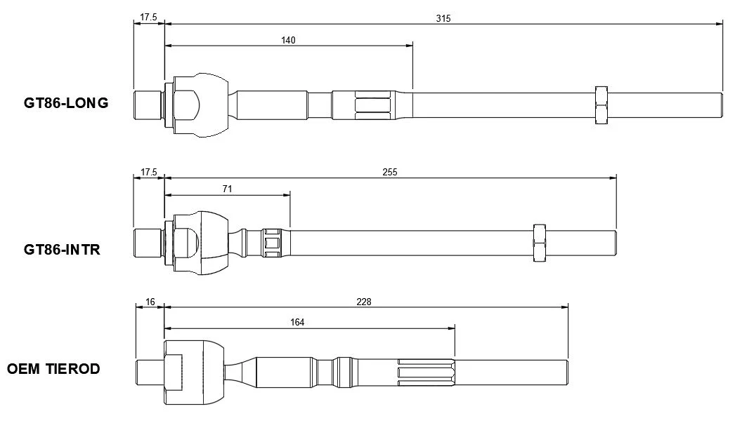 86 / GR86 / BRZ Super Lock replacement inner tie rod - SOLD INDIVIDUALLY - Image 5